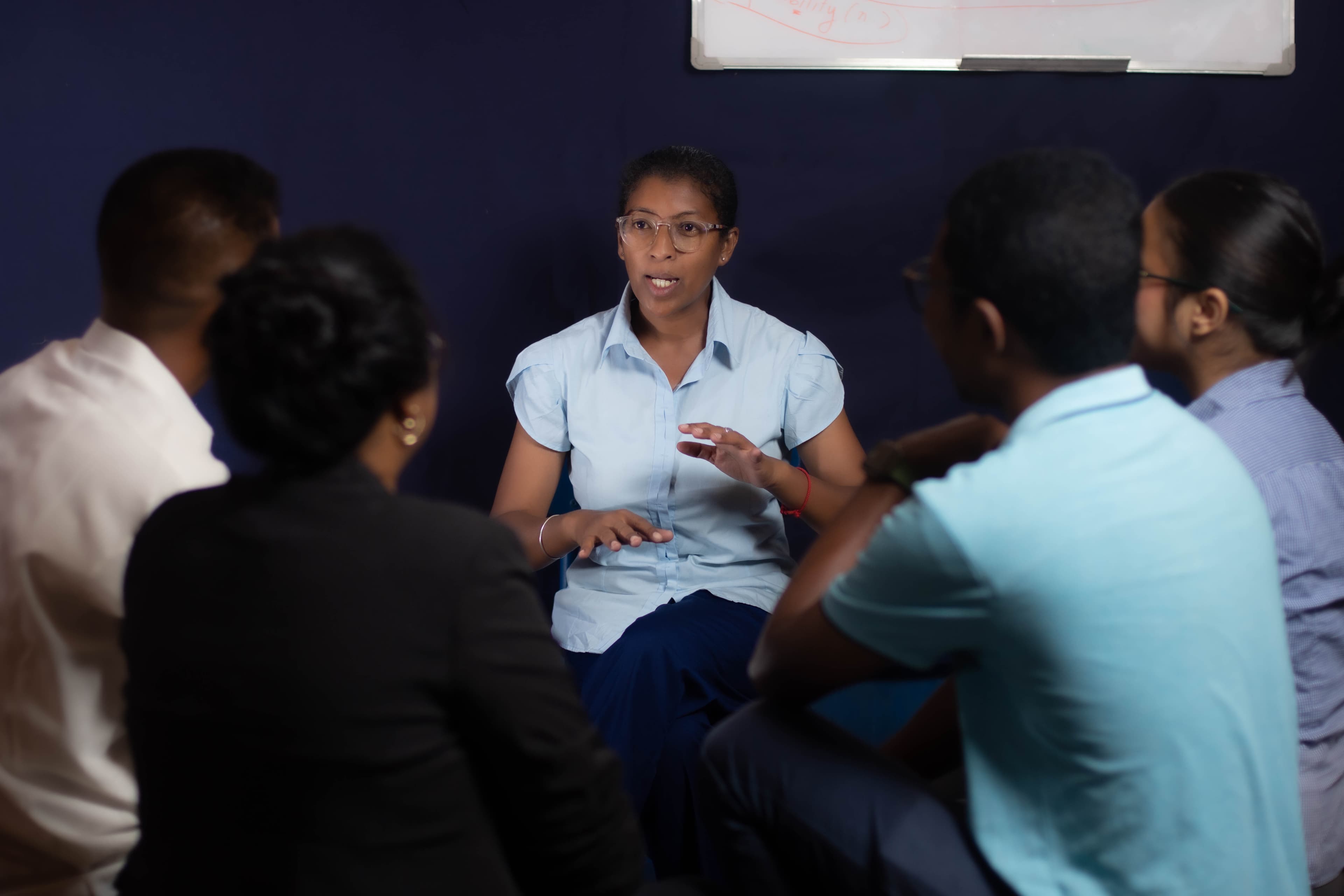 Team in a modern office meeting